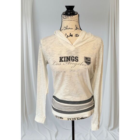 Levelwear Women's Size Medium White Black LA Kings Hockey Hoodie Sweatshirt - Picture 1 of 6